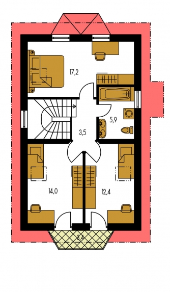 Plan de sol du premier étage - KLASSIK 102